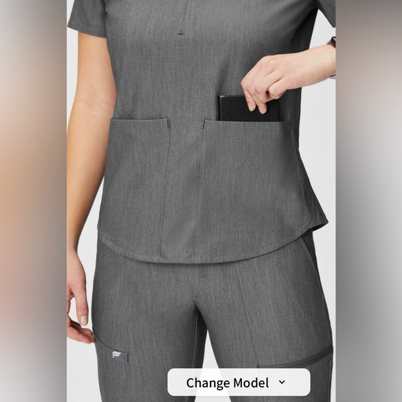 Fabletics Scrub Set Heather Grey - Picture 4 of 6